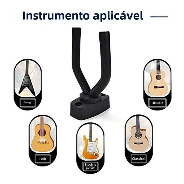 Imagem de Suporte de Parede Antiderrapante para Guitarra e Ukulele