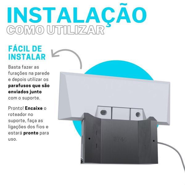 Imagem de Suporte de Parede Compatível com Modem Roteador Wi-Fi e Fonte Starlink 3ª Geração