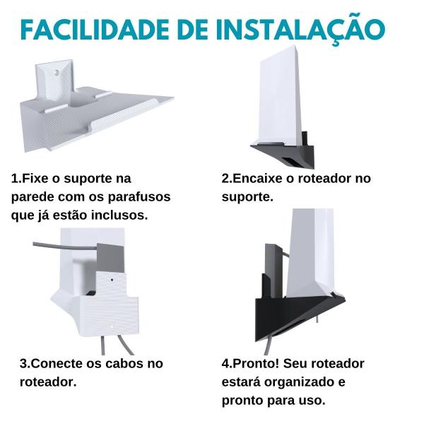 Imagem de Suporte de Parede Compatível com Roteador Internet Modem Wi-Fi Starlink 2ª Geração