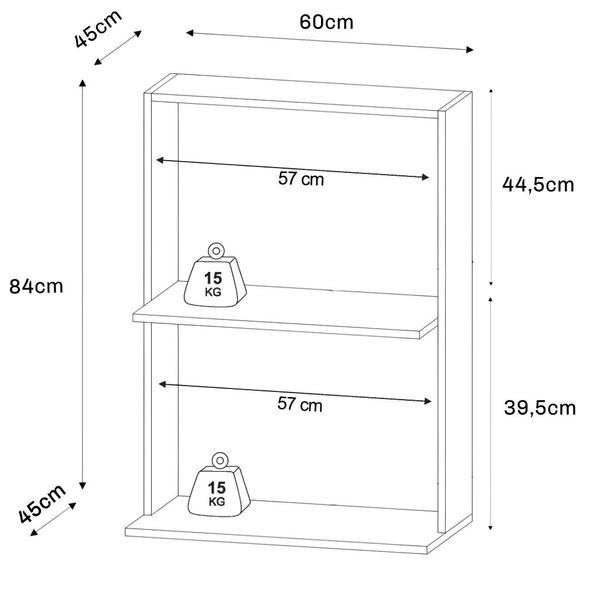 Imagem de Suporte de Parede de MDF e Madeira para Microondas e Forno Nicho na cor preta