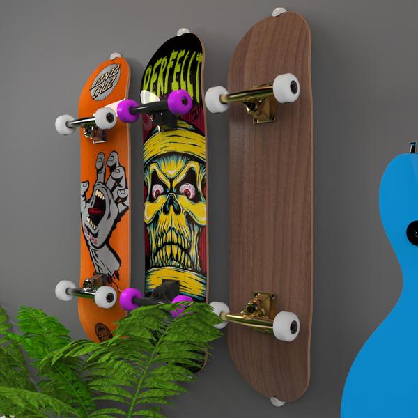 Imagem de Suporte De Parede Fixo Universal Compatível com Skate Longboard Ajustável - ARTBOX3D