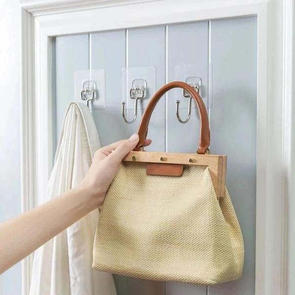 Suporte de Parede Multiuso em Aço Inoxidável com Adesivo PVC - Organizador de Porta Imagem de Suporte de Parede Multiuso em Aço Inoxidável com Adesivo PVC - Organizador de Porta
