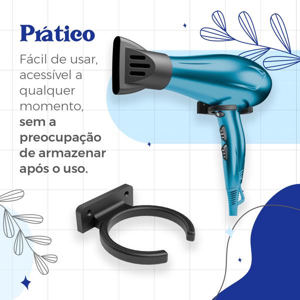 Imagem de Suporte De Parede Organizador Para Secador De Cabelo