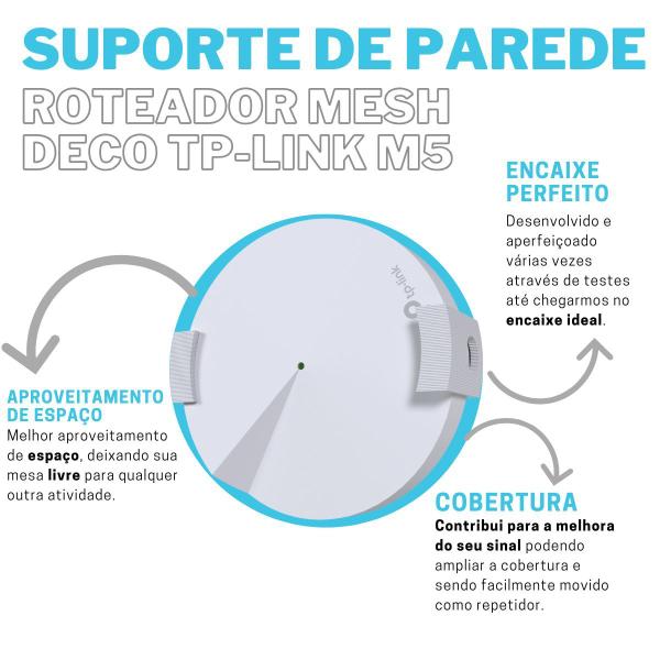 Imagem de Suporte De Parede ou Teto Compatível com Roteador Modem Wi-Fi Mesh Deco M5 Tp-link