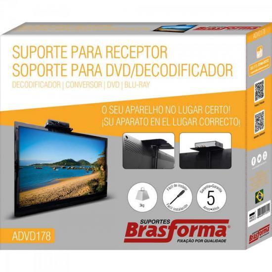 Imagem de Suporte de Parede Para DVD ADVD178 Preto Brasforma