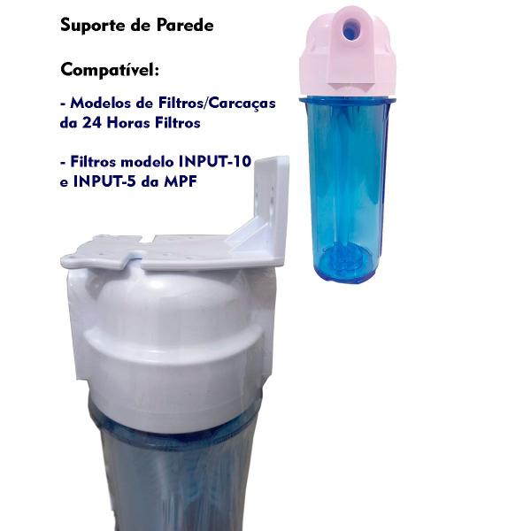 Imagem de Suporte De Parede Para Filtro Carcaça Exclusivo Modelos Da 24 Horas Filtros e INPUT C/ Kit Parafusos