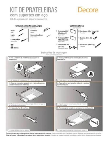 Imagem de Suporte De Parede Para Forno Microondas Com Prateleiras