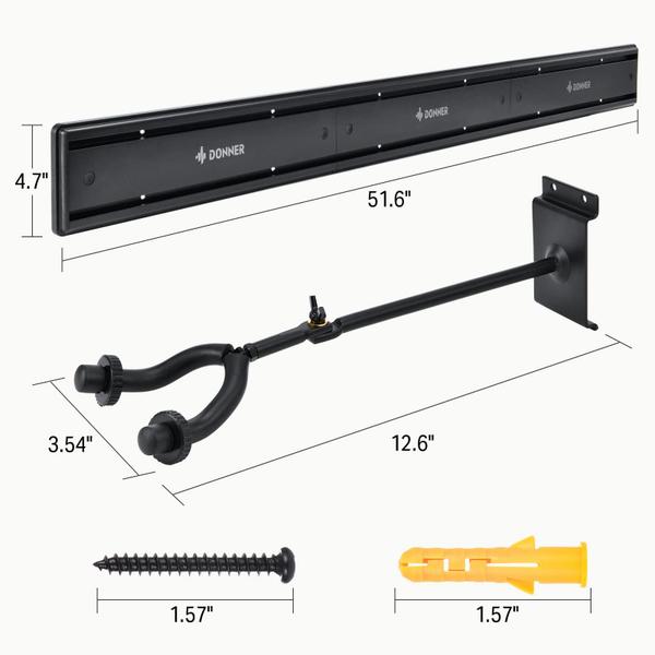 Imagem de Suporte de parede para guitarra Donner com 5 cabides ajustáveis