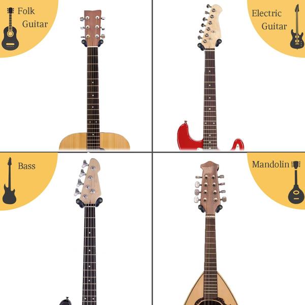 Imagem de Suporte de parede para guitarra Onmiwod, pacote com 2 unidades de madeira dura real em forma de U