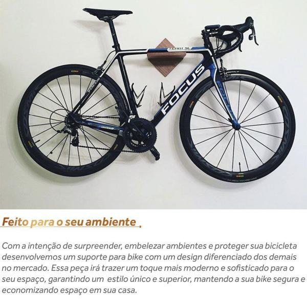 Imagem de Suporte De Parede Para Pendurar Bike Bicicleta Madeira Mdf