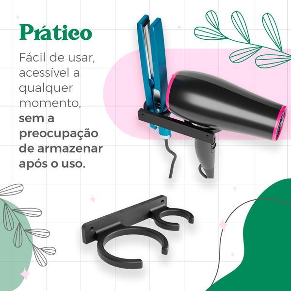 Imagem de Suporte De Parede Para Secador De Cabelo E Chapinha