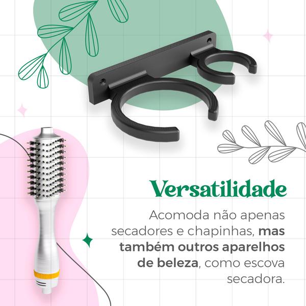 Imagem de Suporte De Parede Para Secador De Cabelo E Chapinha