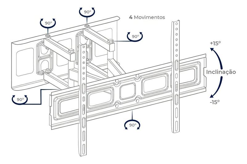 Imagem de Suporte de parede para tv de tela plana monitor de 32" até 70"