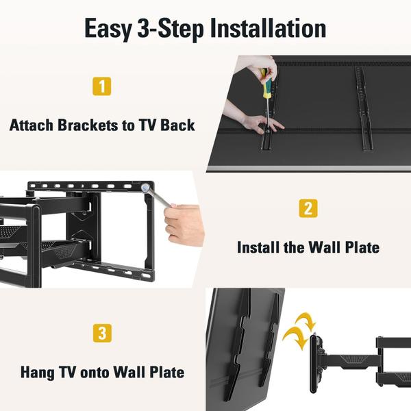 Imagem de Suporte de parede para TV Dream, listado pela UL, 42-84" (100 libras)