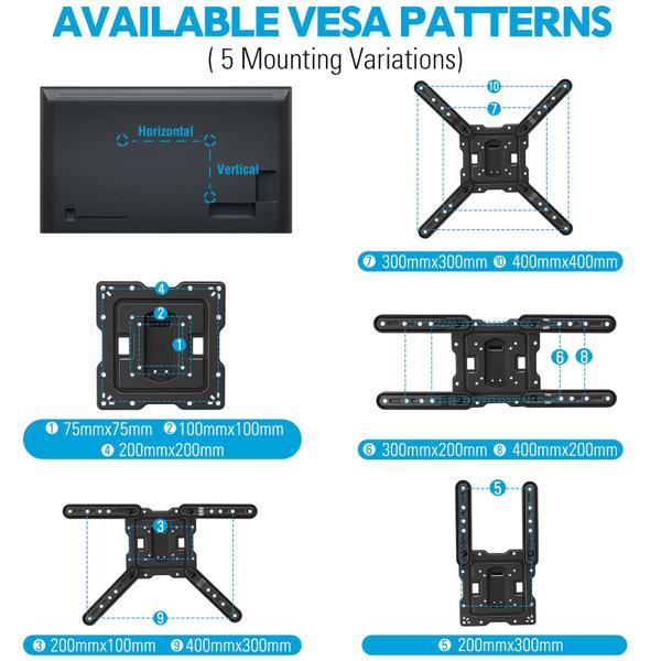 Imagem de Suporte de parede para TV MU0009 TVs Full Motion de 26-60"