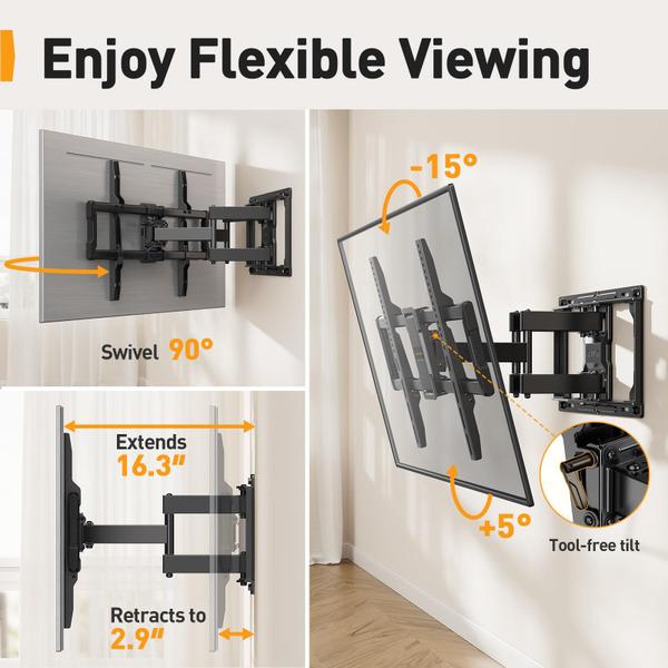 Imagem de Suporte de parede para TV Perlegear, listado pela UL, Full Motion 40-86"