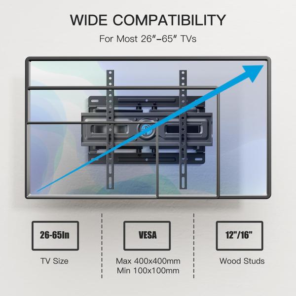 Imagem de Suporte de parede para TV Pipishell Full Motion para TVs de 26-65"