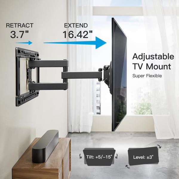 Imagem de Suporte de parede para TV Pipishell Full Motion para TVs de 26-65"