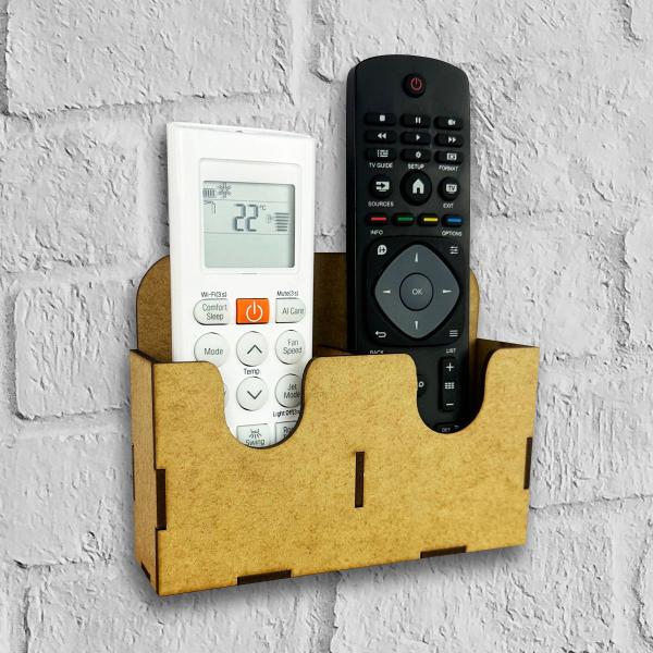 Imagem de Suporte De Parede Porta 2 Controle Remoto Ar Tv Som Ventilador+ Mdf