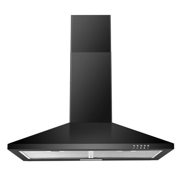 Imagem de Suporte de parede preto Range Hood SNDOAS em aço inoxidável de 30 polegadas