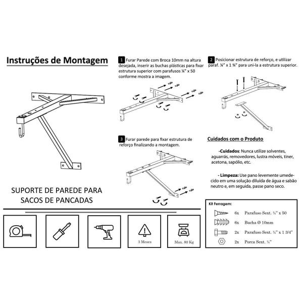 Imagem de Suporte De Parede Reforçado Para Saco De Pancada