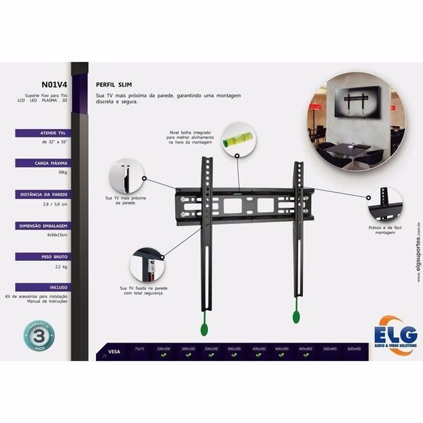 Imagem de Suporte de Parede Tv Led 3d Lcd Plasma 32" A 65" N01v4 Elg