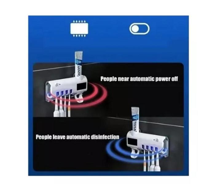 Imagem de Suporte De Pasta Dente Automatico Uv Luz Esterilizador Adaptador Escova De Dentes Titular Limpador