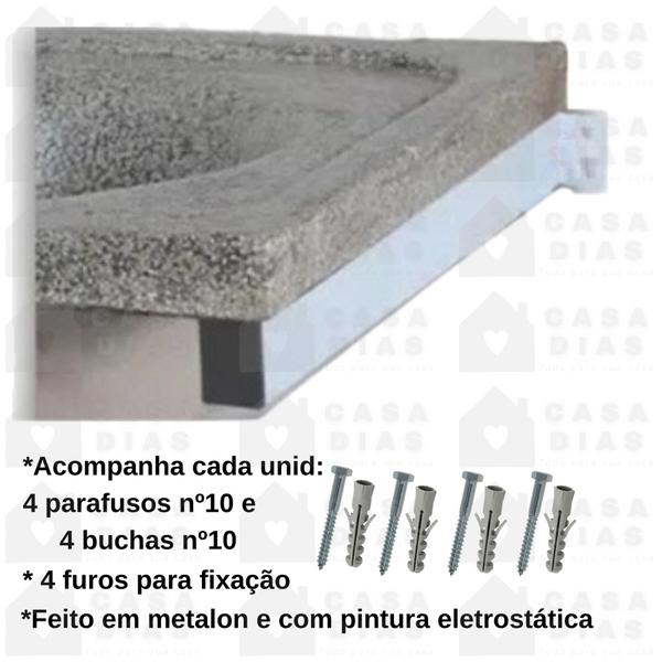 Imagem de Suporte De Pia Bancada 50 Cm De Parafusar Kit 3 Unidades + 12 Parafusos e Buchas