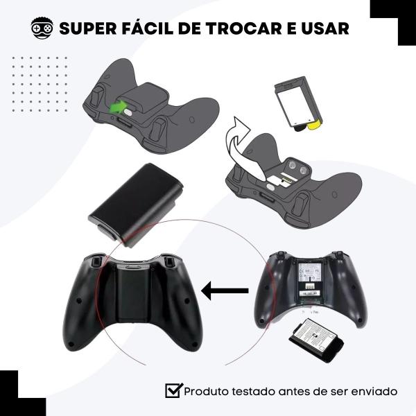 Imagem de Suporte De Pilha Controle Xbox 360 Tampa Caixinha das Pilhas Manete Sem Fio