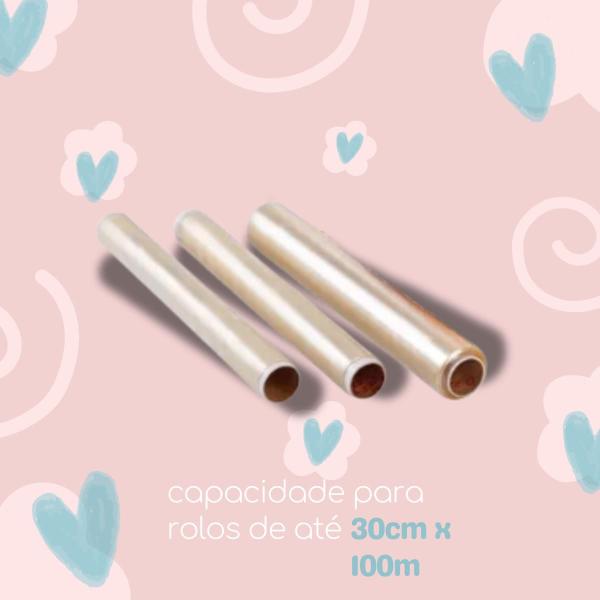 Imagem de Suporte De Plastico Filme Corte 3 Em 1 Papel Toalha Aluminio Rolo