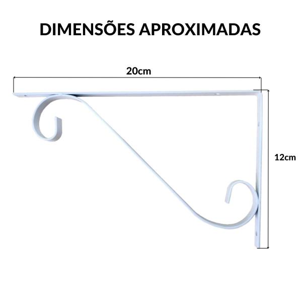 Imagem de Suporte de Prateleira Mão Francesa Colonial 20cm Branca