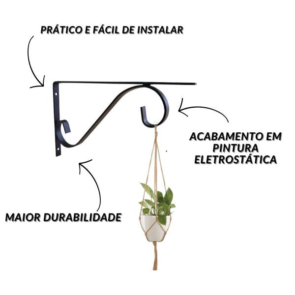 Imagem de Suporte de Prateleira Mão Francesa Colonial 25 cm Preta