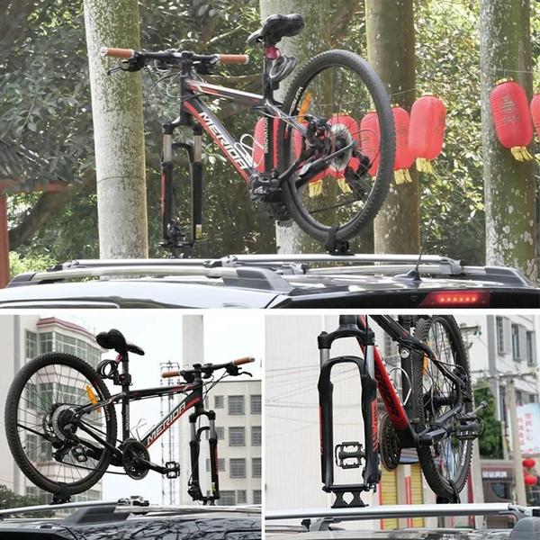 Imagem de Suporte De Rack De Bicicleta Para Teto De Carro, Suporte De Garfo Dianteiro De Liberação Rápida Para