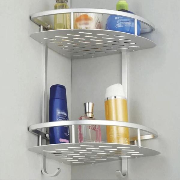 Imagem de Suporte De Shampoo Aluminio Rack Banheiro Prateleiras Parede