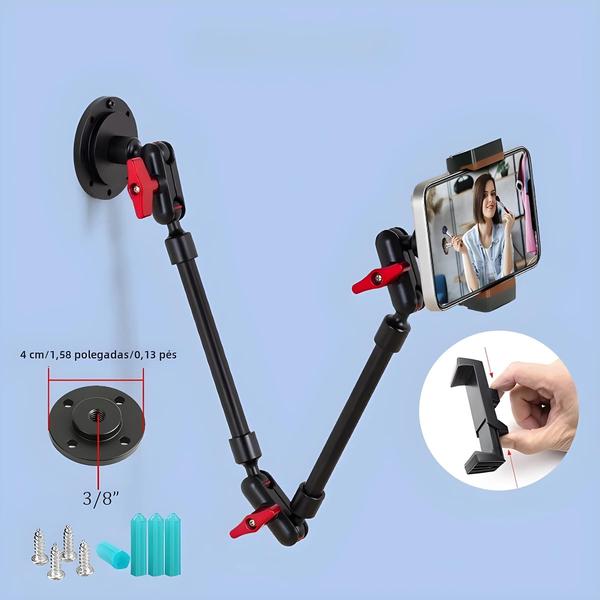 Imagem de Suporte De Smartphone Com Braço Mágico Flexível De 32 Polegadas Para Câmera, Tablet, Webcam, Gopro,