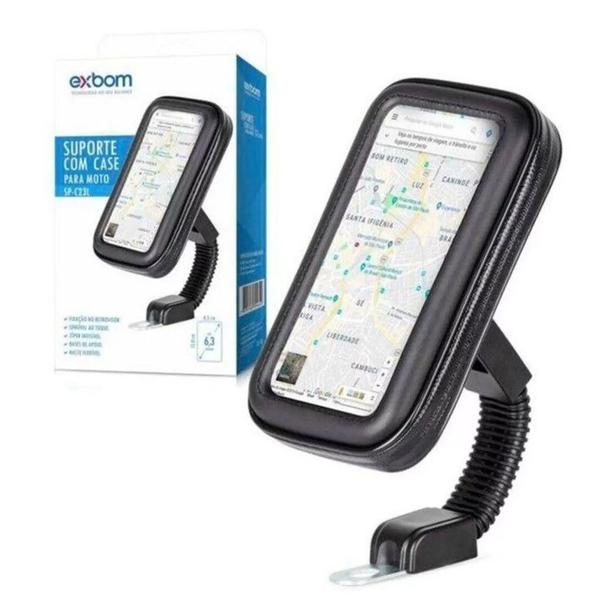 Imagem de Suporte de Smartphone para Motos retrovisor 6.3 Polegadas Exbom - SP-C23L