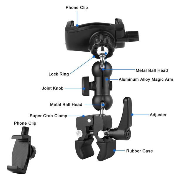 Imagem de Suporte de telefone Clamp Mount Mippko para esteira e bicicleta giratória