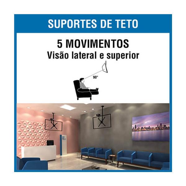 Imagem de Suporte de Teto para TV 10” A 80”  Brasforma SBRP1650 - Preto