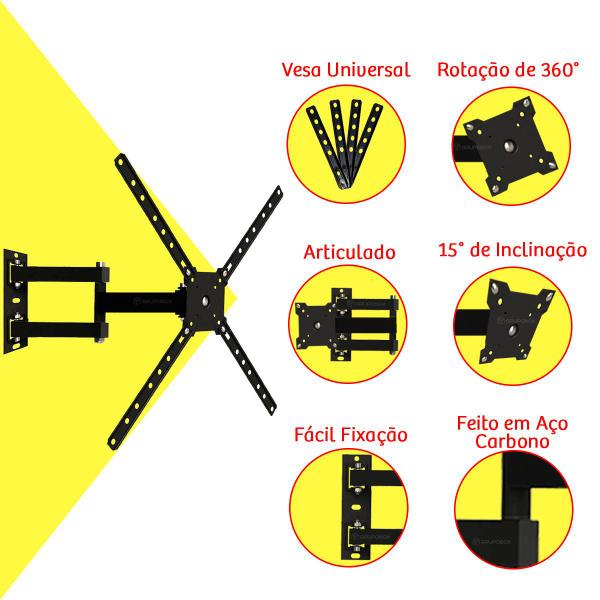 Imagem de Suporte De TV Articulado 23 a 56 Polegadas Em Aço Carbono