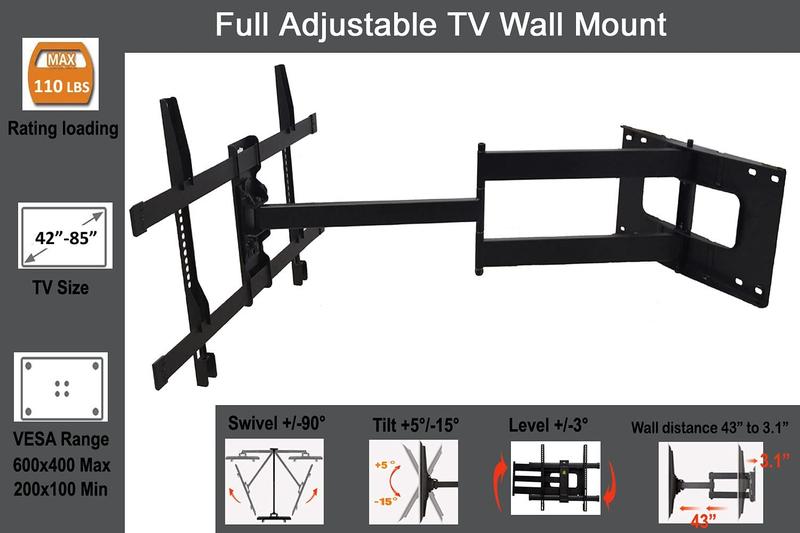 Imagem de Suporte de TV: FORGING MOUNT, braço comprido, TVs Full Motion de 42 a 80 polegadas