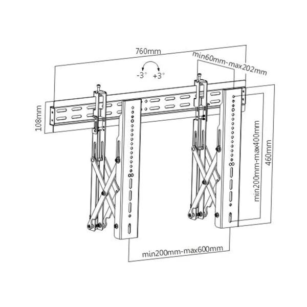 Imagem de Suporte De Tv Para Parede Videowall Antifurto Lvw02-46F Elg