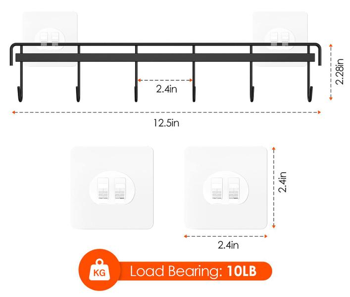 Imagem de Suporte de utensílios de cozinha, pacote com 2 unidades, Myfolrena Black