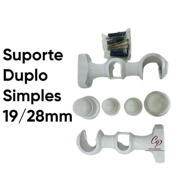 Imagem de Suporte de Varão Cortina Simples Duplo - 19/28mm - Garfox