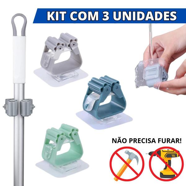 Suporte De Vassoura Pá Mop Organizador De Parede Pendurar 1 Gancho Adesivo - Escolha Seu Kit Imagem de Suporte De Vassoura Pá Mop Organizador De Parede Pendurar 1 Gancho Adesivo - Escolha Seu Kit