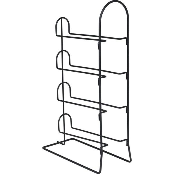 Suporte de Vinho Adega de Mesa Vertical Porta 4 Garrafas Preta - Plana Store Imagem de Suporte de Vinho Adega de Mesa Vertical Porta 4 Garrafas Preta