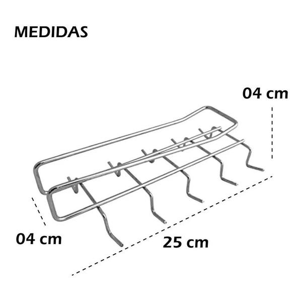 Imagem de Suporte de Xícaras Prata  Acessório Ideal para Cozinhas Modernas