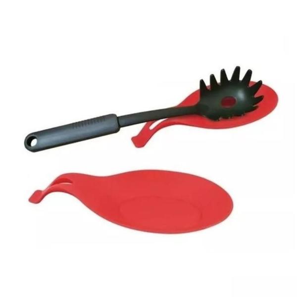 Imagem de Suporte Descanso Apoio Colheres Utensílios Talheres Silicone