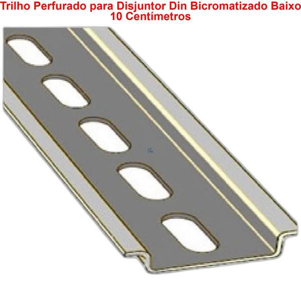 Imagem de Suporte Disjuntor Din Trilho Perfurado 10Cm Bicromatizado Baixo T2871