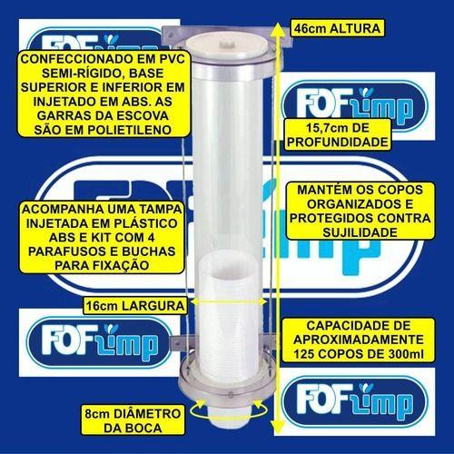 Imagem de Suporte Dispenser Acrílico De Parede Porta Copos Chopp 300ml