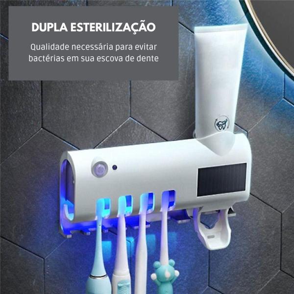 Imagem de Suporte Dispenser Automático De Pasta Dente Esterilizador Uv